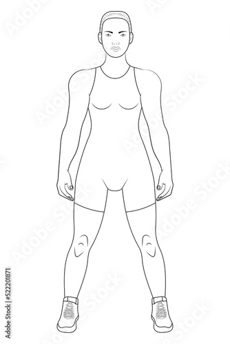 Female freestyle wrestling singlet vector illustration.