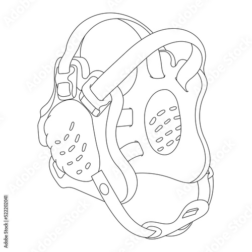 Wrestling headgear sketch vector illustration.