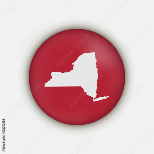 New York state circle map with long shadow