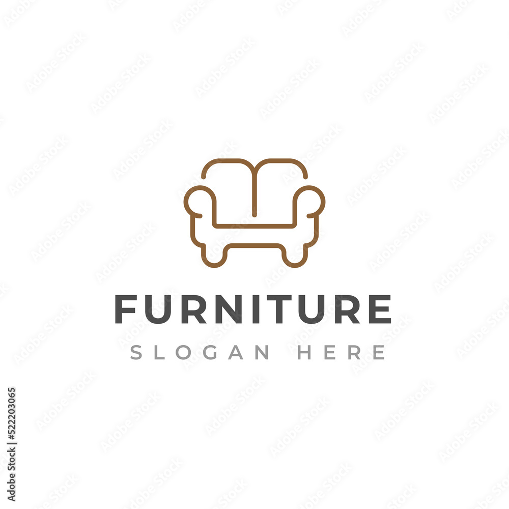 Creative furniture logo design template. Sofa logo design Creative furniture logo design template. Sofa logo design