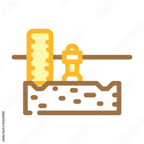 stone press olive color icon vector. stone press olive sign. isolated symbol illustration