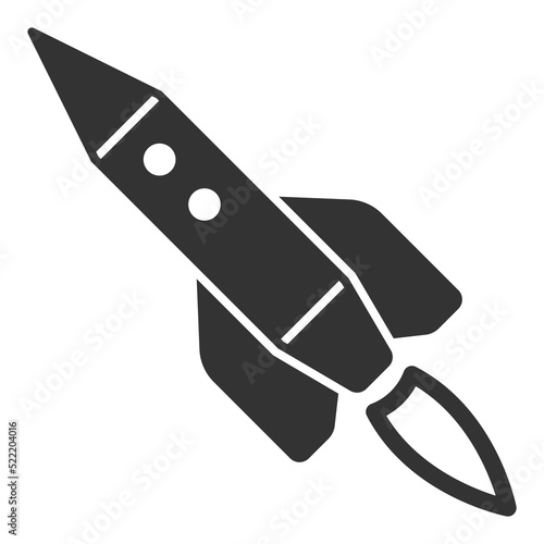 Passenger rocket in flight - background, white, web, illustration, symbol, sign, icon, glyph