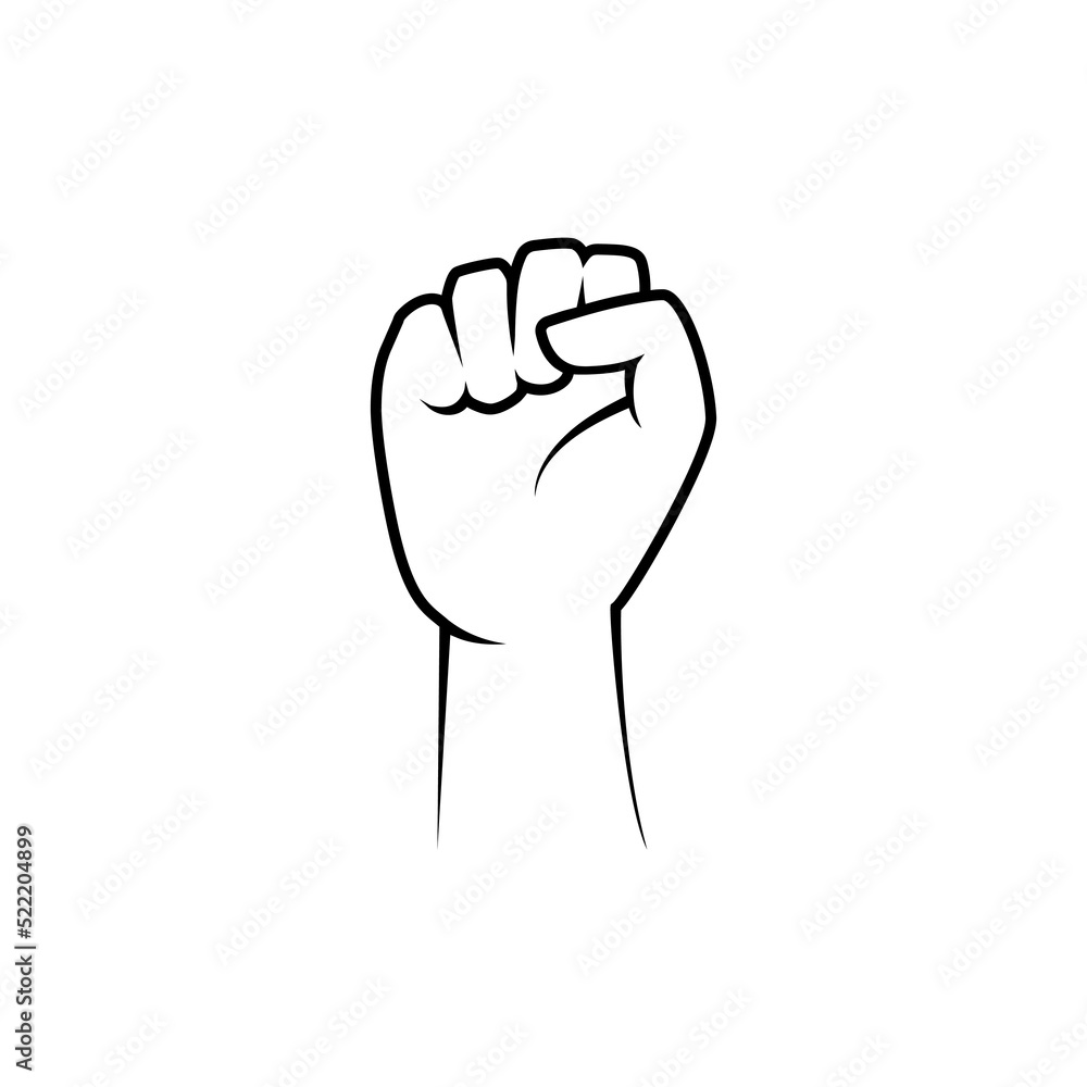 Clenched fist hand vector silhouette. Revolution illustration for poster design Clenched fist hand vector silhouette. Revolution illustration for poster design
