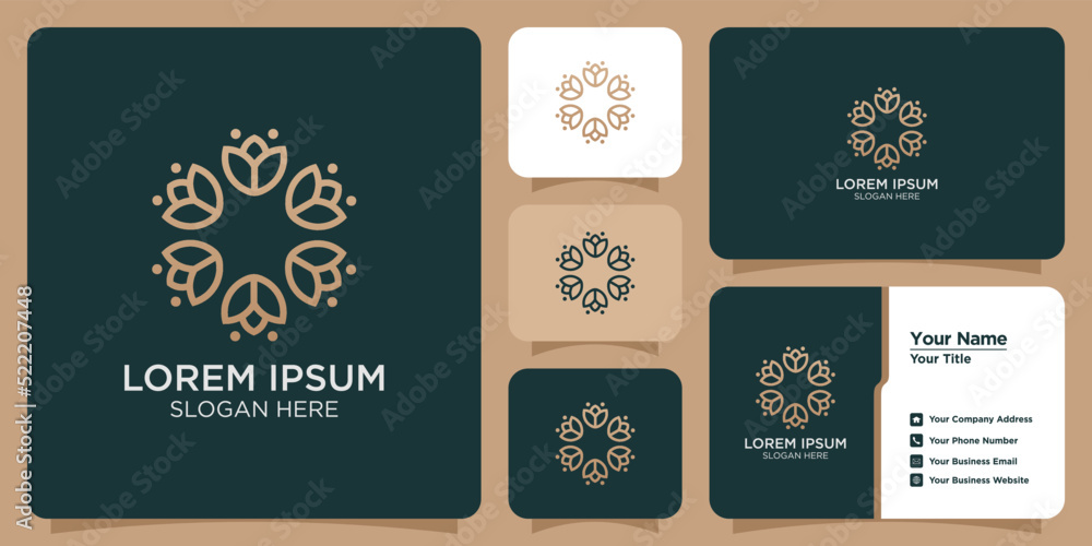 flower design logo for beauty care and business card