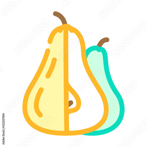 pear two cut color icon vector. pear two cut sign. isolated symbol illustration