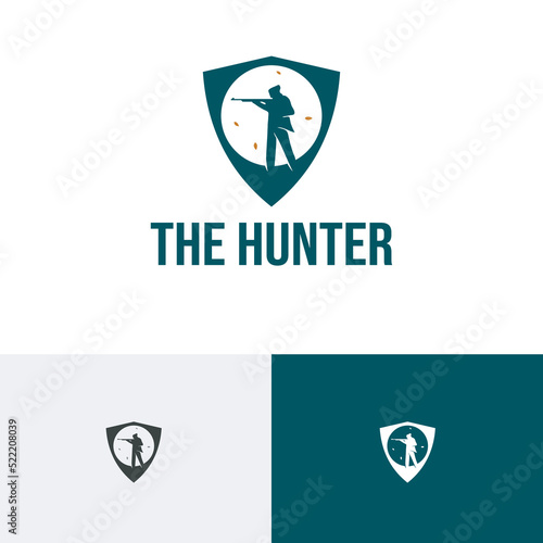 Hunter Shotgun Shield Hunting Season Logo Symbol