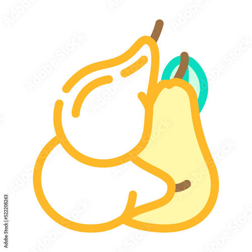 pear bunch whole color icon vector. pear bunch whole sign. isolated symbol illustration