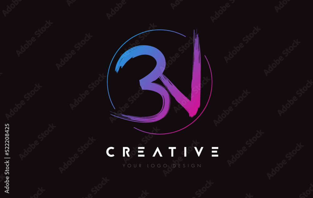Creative Colorful BN Brush Letter Logo Design. Artistic Handwritten Letters Logo Concept. Creative Colorful BN Brush Letter Logo Design. Artistic Handwritten Letters Logo Concept.