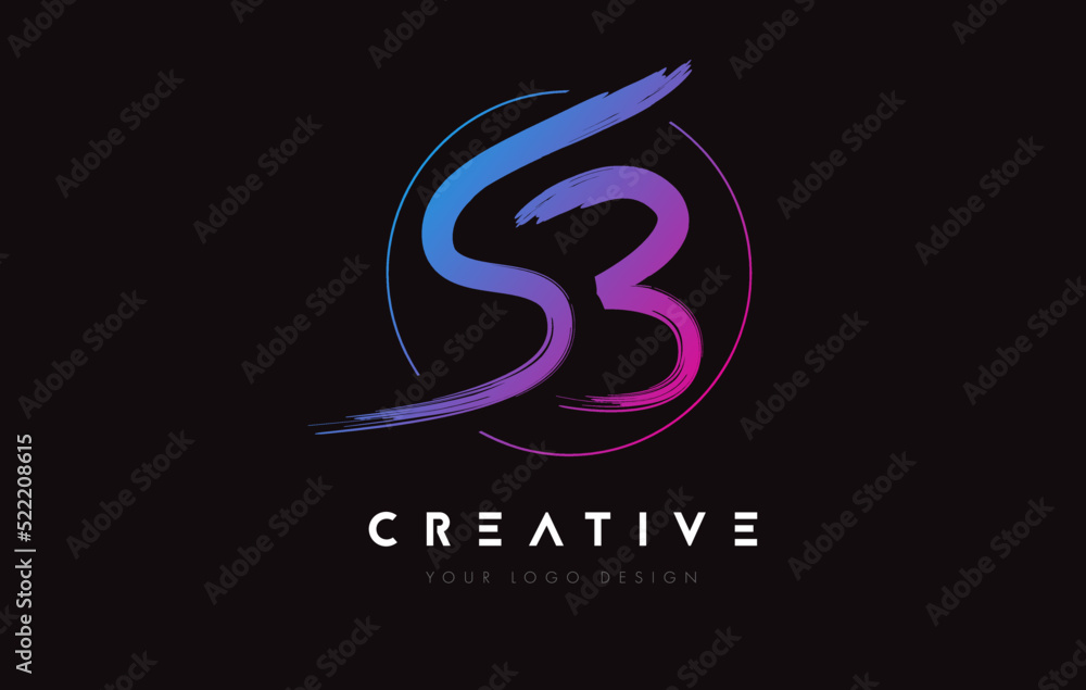Creative Colorful SB Brush Letter Logo Design. Artistic Handwritten Letters Logo Concept. Creative Colorful SB Brush Letter Logo Design. Artistic Handwritten Letters Logo Concept.
