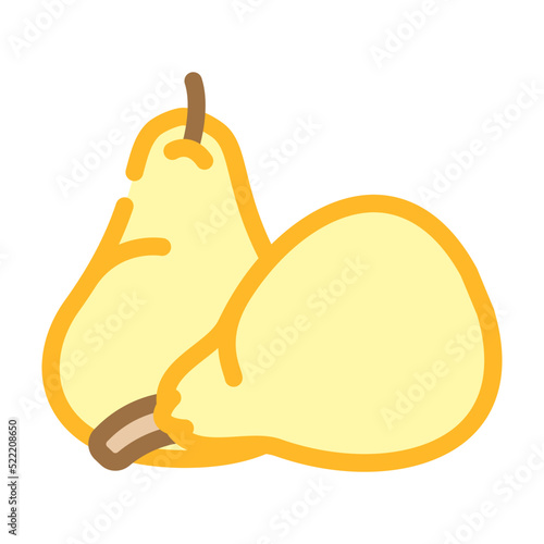 pear fresh yellow color icon vector. pear fresh yellow sign. isolated symbol illustration