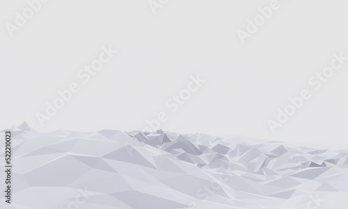 3D low polygon ice mountain. Glacial landform. Ice terrain. © Kavik