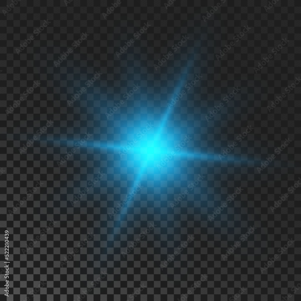 Obraz premium Blue glowing sparkling star
