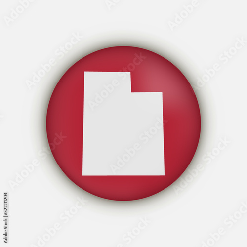 Utah state map circle with shadow