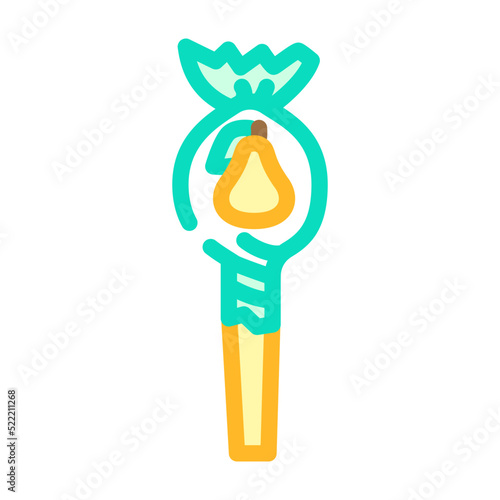 pear candy color icon vector. pear candy sign. isolated symbol illustration