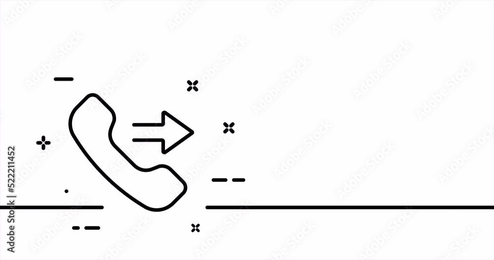 Handset. Landline phone, call, dialogue, contact us, phone, communication, connection. One line drawing animation. Motion design. Animated technology logo. Video 4K Handset. Landline phone, call, dialogue, contact us, phone, communication, connection. One line drawing animation. Motion design. Animated technology logo. Video 4K