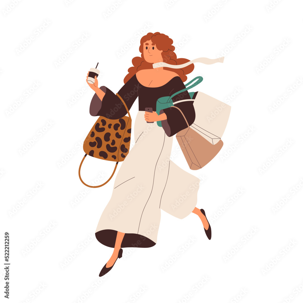 Shopping. Clearance Sale, Fashion Concept. People, Girls Run To The Store.  Royalty Free SVG, Cliparts, Vectors, and Stock Illustration. Image  116331088.