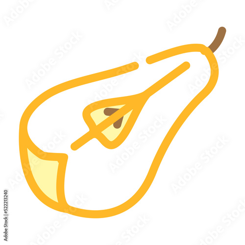 cut pear color icon vector. cut pear sign. isolated symbol illustration