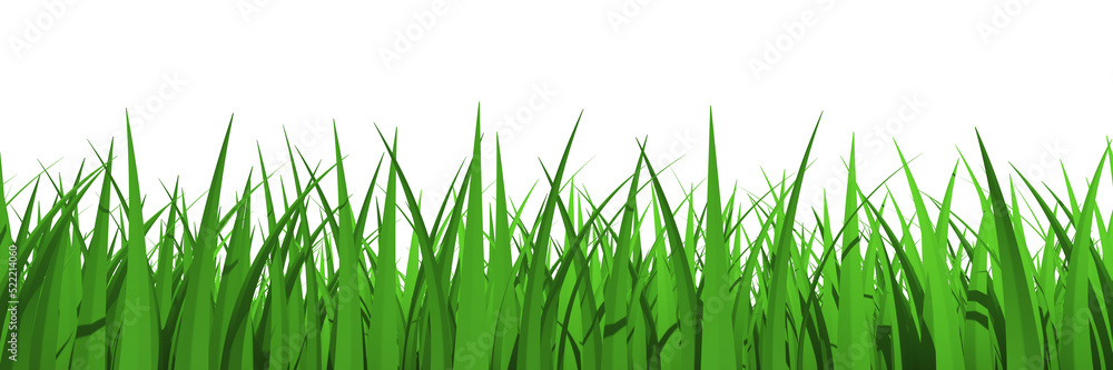 Grass profile view isolated - 3d rendering Grass profile view isolated - 3d rendering