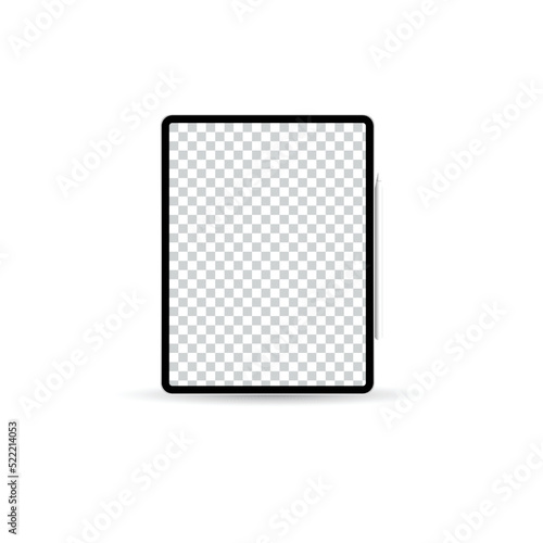 Realistic tablet isolated on white background. Vector mockup. Device in mockup style.