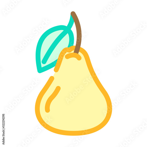pear whole one color icon vector. pear whole one sign. isolated symbol illustration