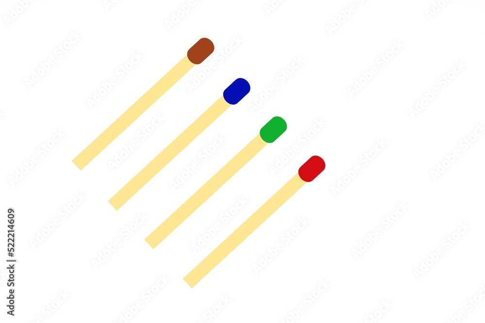 colorful Matches on white background. colorful Matches on white background.