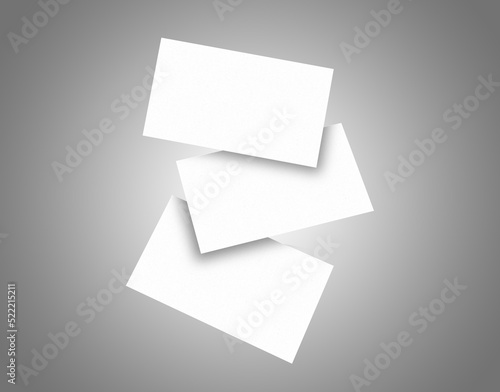 blank business card mockup on grey background © Mr. Dog
