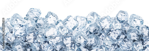 Ice cube layer on white background. File contains clipping paths.