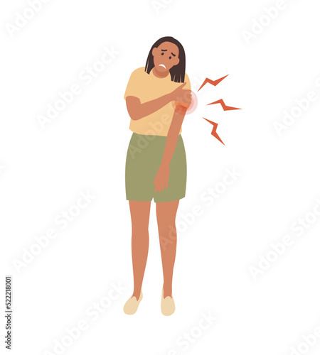 Woman suffering from arm pain