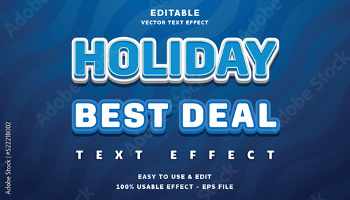holiday best deal editable text effect with modern and simple style, usable for logo or campaign title
