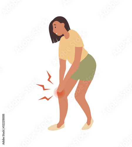 Woman suffering from leg pain