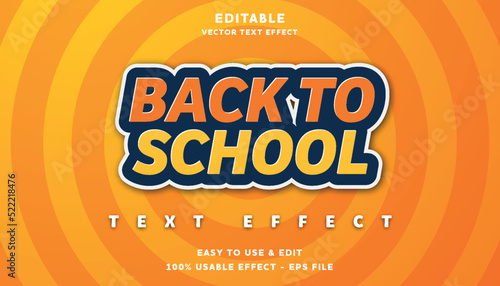 back to school editable text effect with modern and simple style, usable for logo or campaign title