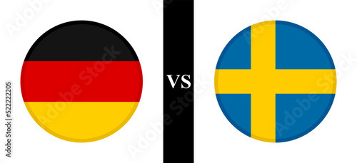 the concept of germany vs sweden. flags of and german and swedish. vector illustration