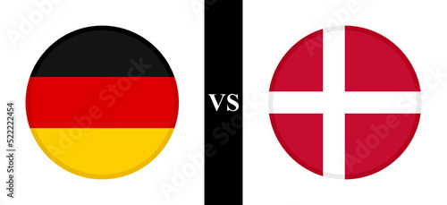 the concept of germany vs denmark. flags of and german and danish. vector illustration