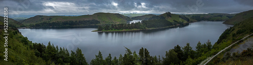 Wales. aberystwyth, Ceredigion. Panorama. Lake and hills. England . Great Brittain, UK.