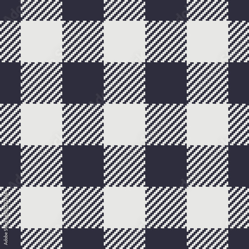 Seamless buffalo check pattern in black and white. Vector lumberjack plaid background