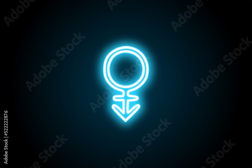 Female androgyny glowing neon symbol  photo