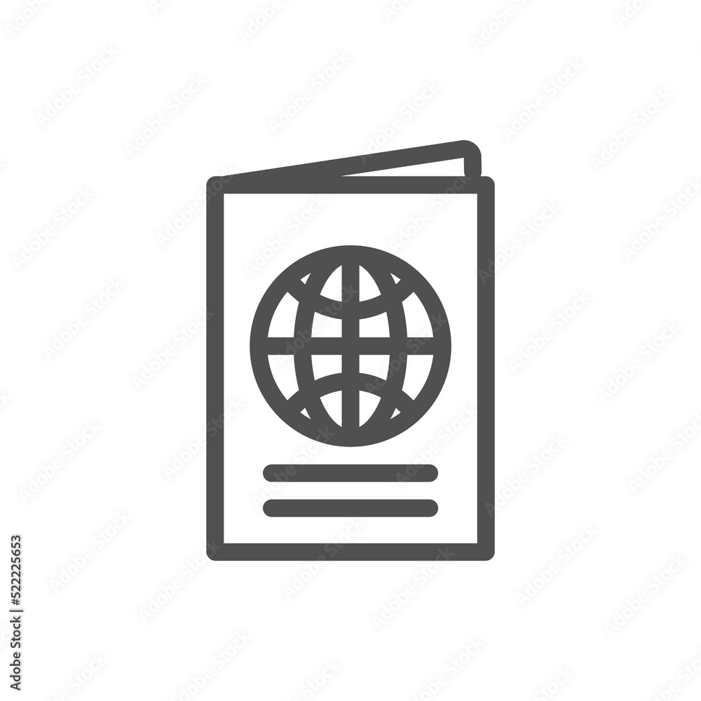Passport Icon. Passport Related Vector Line Icon Passport Icon. Passport Related Vector Line Icon