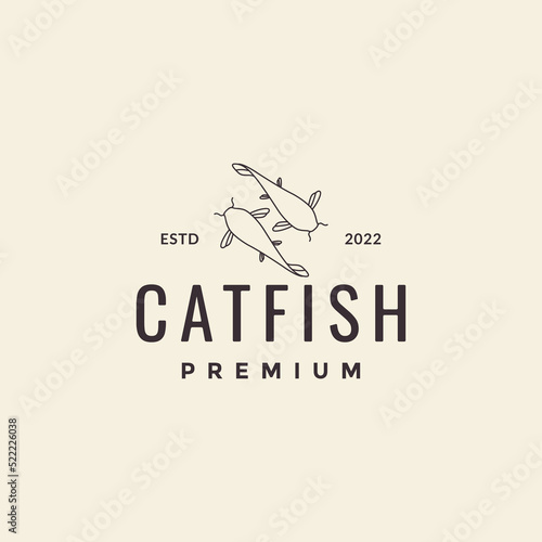 catfish food hipster logo design
