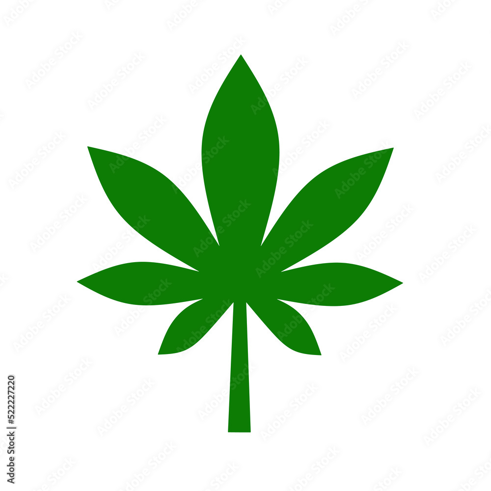 green marijuana leaf icon on white background green marijuana leaf icon on white background