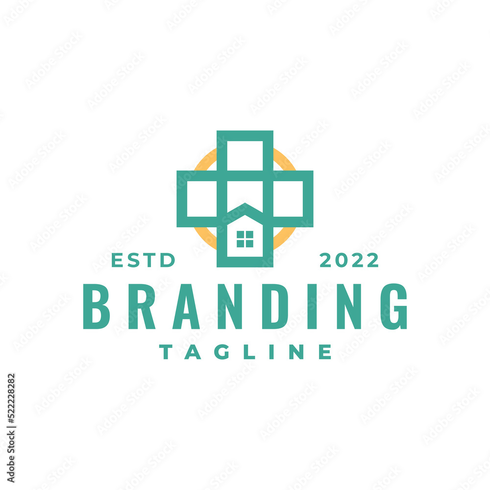 house health logo. good for clinic logo or any business related to house and healthy thing. house health logo. good for clinic logo or any business related to house and healthy thing.