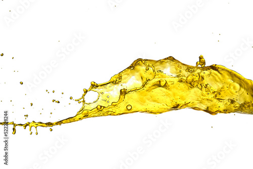 Isolate splashes of golden water. Splashes of beer on a transparent background.