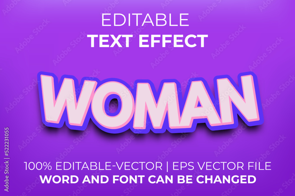 Woman text effect, easy to edit
