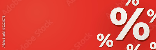 Blank sale banner with percent sign and copy space