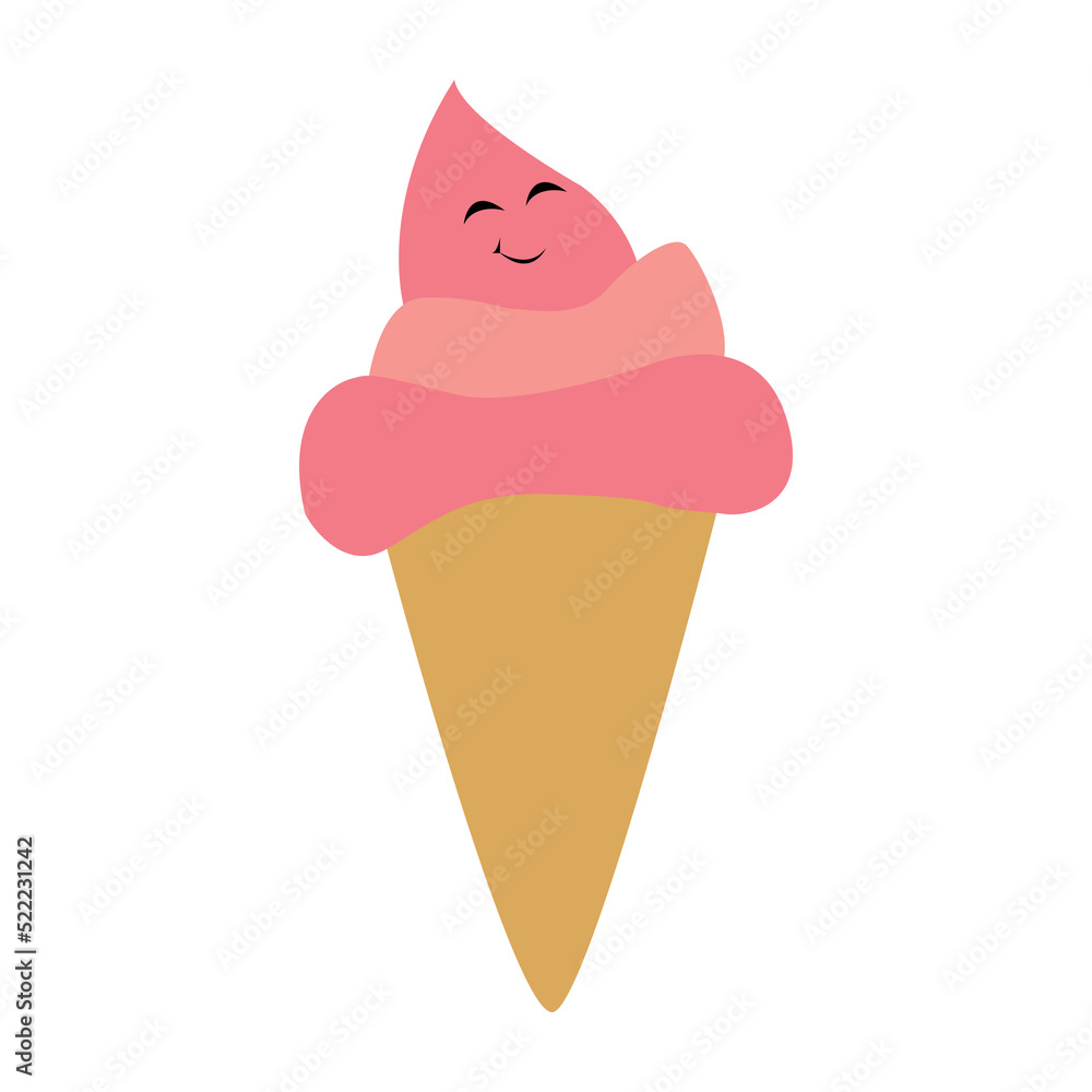 sticker ice cream character vector illustration sticker ice cream character vector illustration
