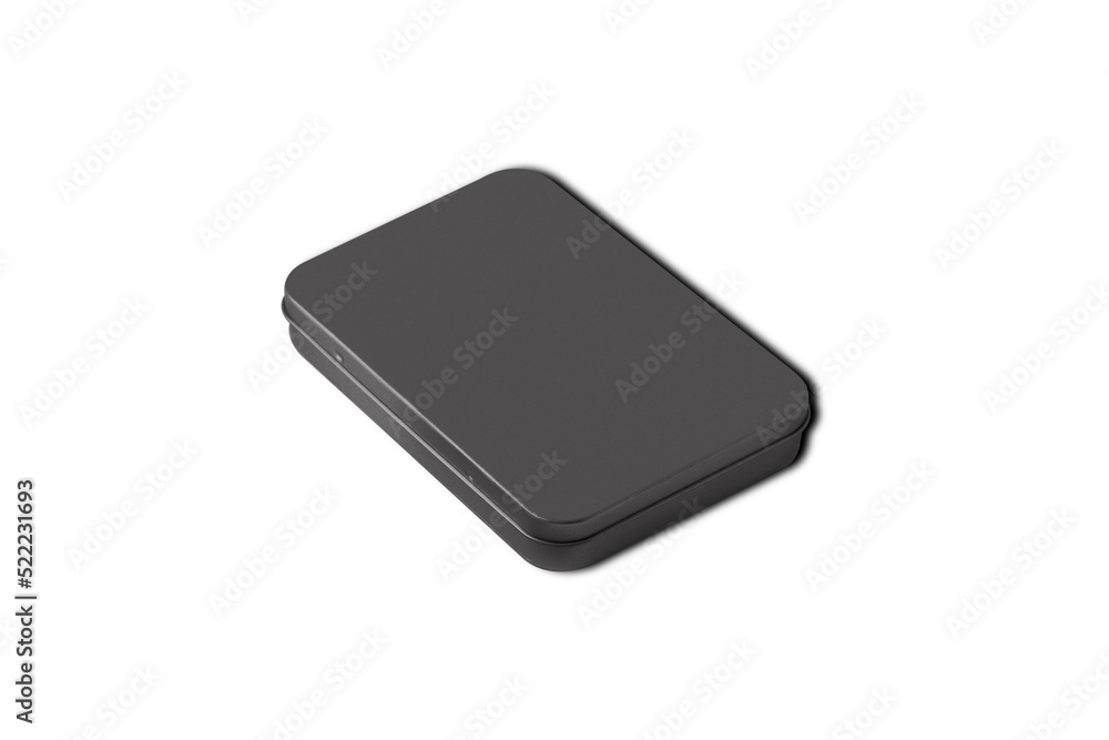 Blank metal box mockup isolated on white background. 3d rendering. Blank metal box mockup isolated on white background. 3d rendering.