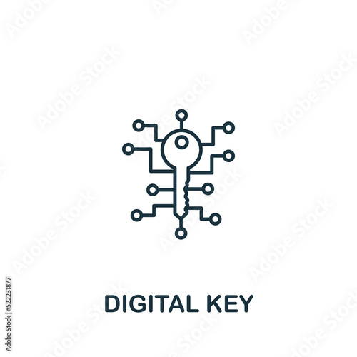Digital Key icon. Monochrome simple Cryptocurrency icon for templates, web design and infographics © Mariia