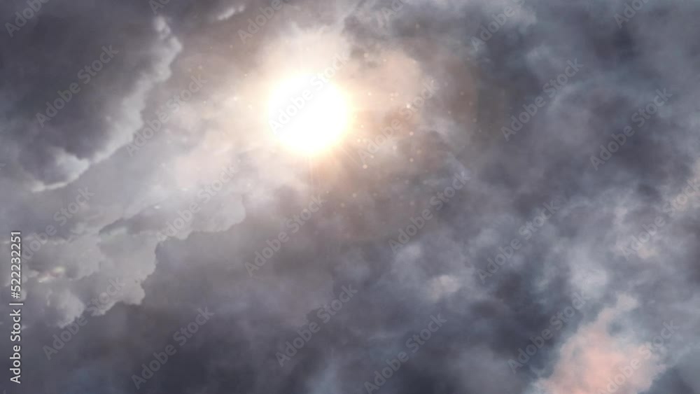 the sun was shining and covered in dark clouds and moving in the dark sky. the sun was shining and covered in dark clouds and moving in the dark sky.