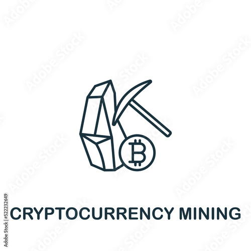 Cryptocurrency Mining icon. Monochrome simple Cryptocurrency icon for templates, web design and infographics