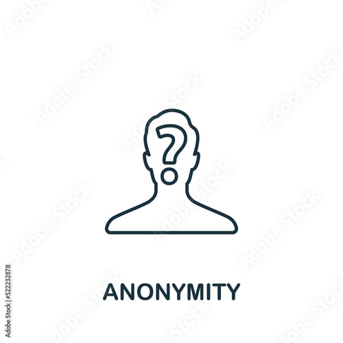 Anonymity icon. Monochrome simple Cryptocurrency icon for templates, web design and infographics