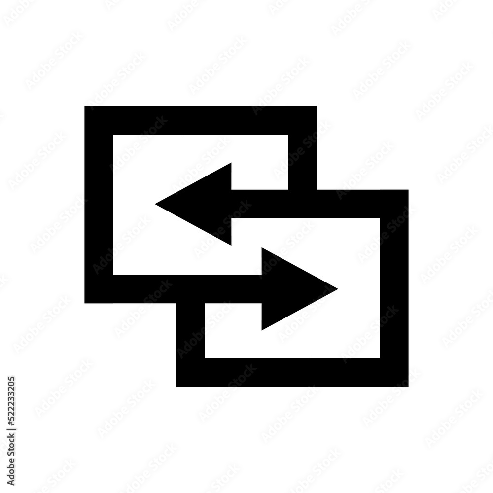 Transfer arrows icon. Linear style sign for mobile concept and web design. Left right arrows icon. Symbol, logo illustration. Vector isolated on white background. Transfer arrows icon. Linear style sign for mobile concept and web design. Left right arrows icon. Symbol, logo illustration. Vector isolated on white background.